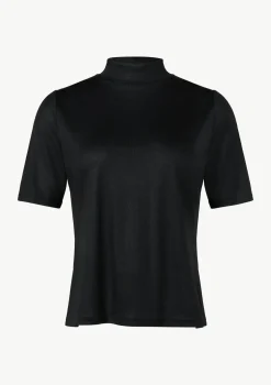 Schimmerndes Shirt mit Stehkragen