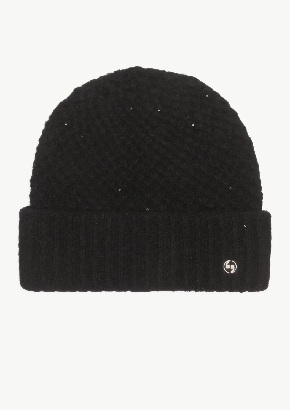 Strickmütze mit Pailletten