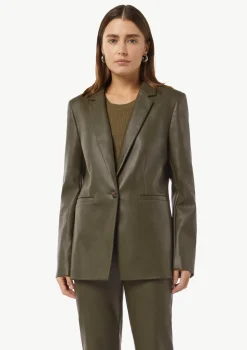 Taillierter Blazer aus Kunstleder