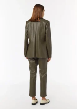 Taillierter Blazer aus Kunstleder