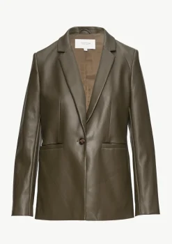 Taillierter Blazer aus Kunstleder