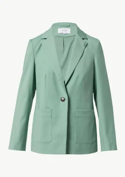 Taillierter Blazer mit abnehmbarem Logo-Pin