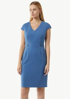 Tailliertes Etuikleid aus Twill