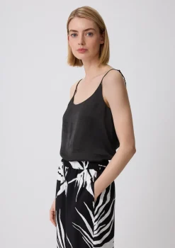 Top aus schimmerndem Jersey-Piqué