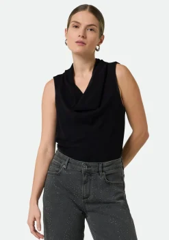 Top mit Wasserfallkragen