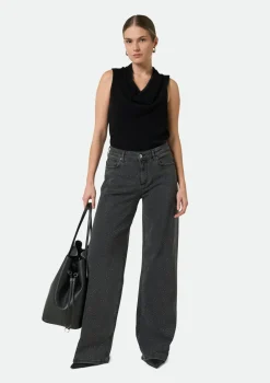 Top mit Wasserfallkragen