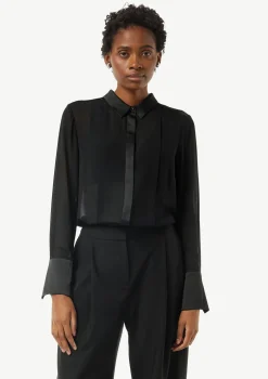 Transparente Hemdbluse aus Chiffon