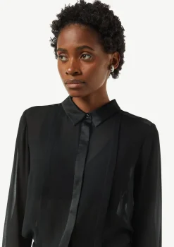 Transparente Hemdbluse aus Chiffon