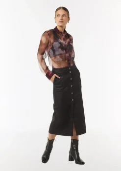 Transparente Hemdbluse aus Organza