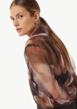 Transparente Hemdbluse aus Organza