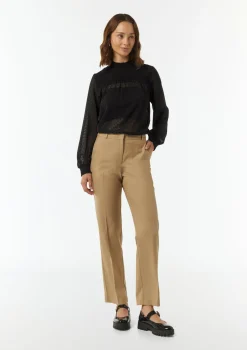 Transparente Jacquard-Bluse mit Smok-Detail