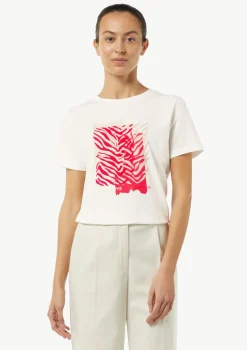 T-Shirt mit Blumenapplikation