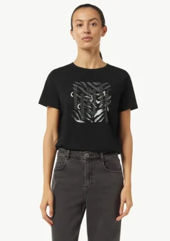 T-Shirt mit Blumenapplikation