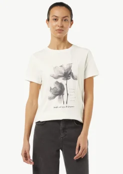 T-Shirt mit Blumenapplikation