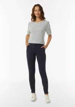 T-Shirt mit gestrickten Streifen aus Glitzergarn