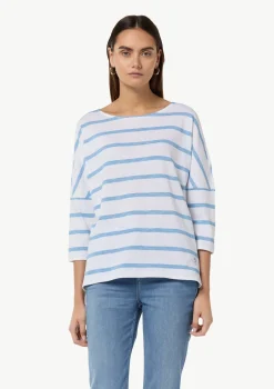 T-Shirt mit Logostickerei und 3/4-Ärmeln