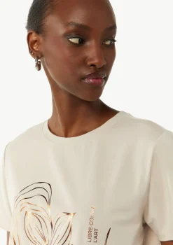 T-Shirt mit Metallic-Frontprint