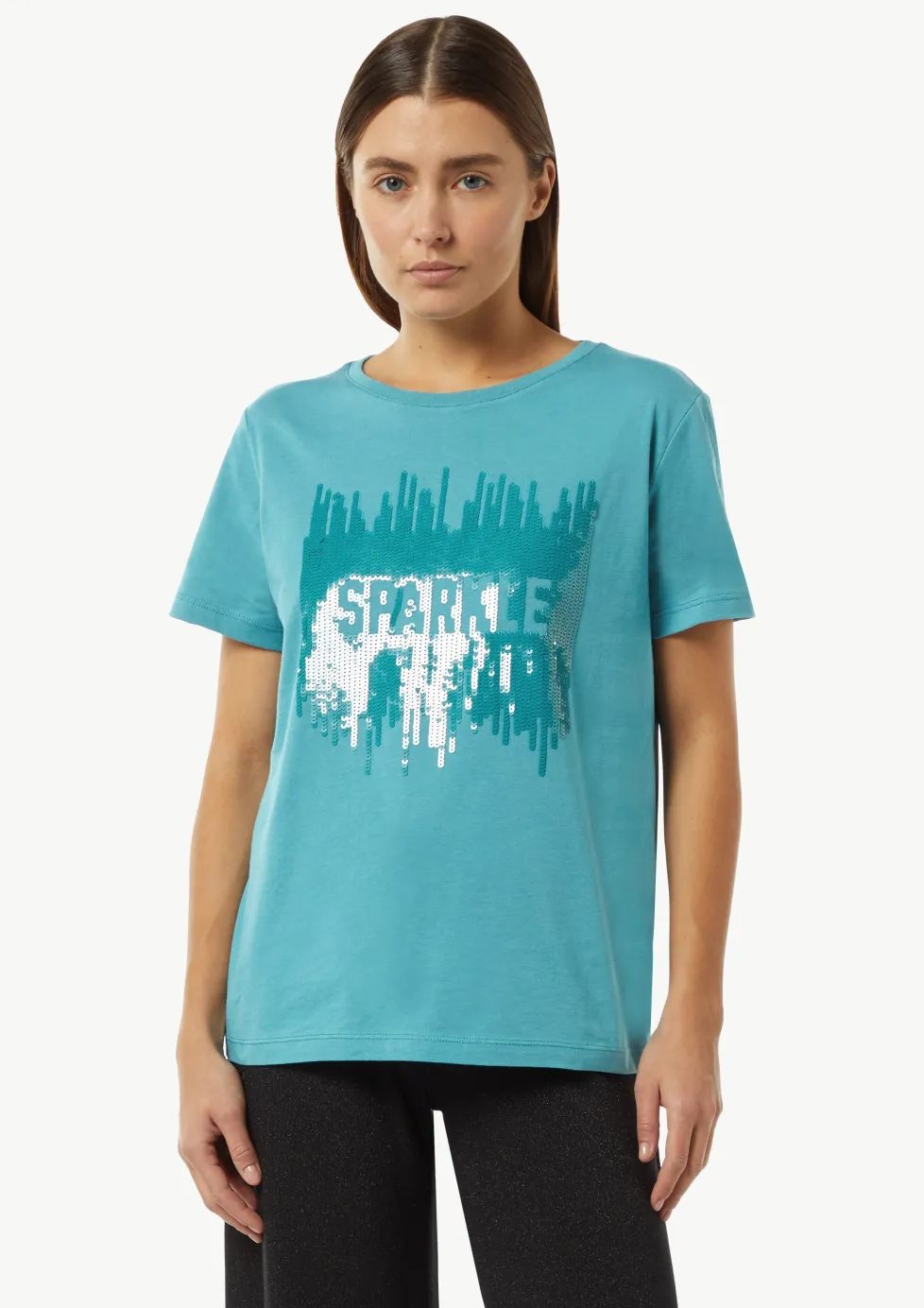 T-Shirt mit Pailletten-Artwork