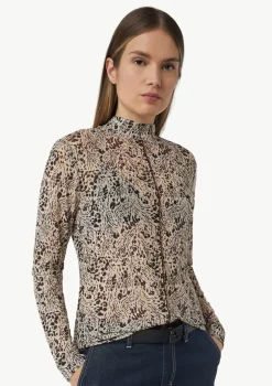 T-Shirt mit Stehkragen