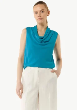 T-Shirt mit Wasserfall-Ausschnitt