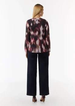 Tunika-Bluse aus plissiertem Chiffon