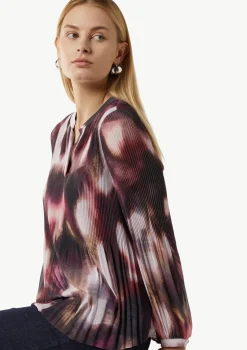 Tunika-Bluse aus plissiertem Chiffon