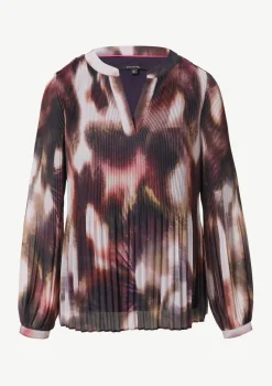 Tunika-Bluse aus plissiertem Chiffon