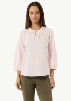 Tunika-Bluse aus Streifen-Jacquard