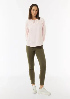 Tunika-Bluse aus Streifen-Jacquard