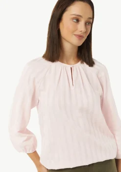 Tunika-Bluse aus Streifen-Jacquard