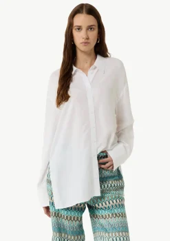 Tunika-Bluse aus Viskose-Leinen-Mix