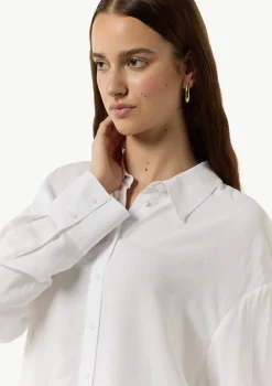 Tunika-Bluse aus Viskose-Leinen-Mix