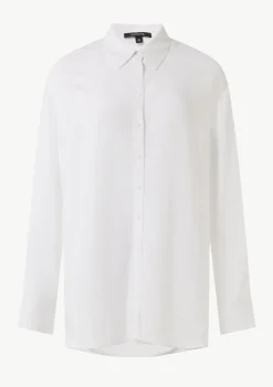 Tunika-Bluse aus Viskose-Leinen-Mix