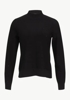 Turtleneck-Strickpullover mit Minipailletten