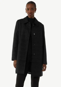 Tweed-Mantel mit schimmerndem Garn