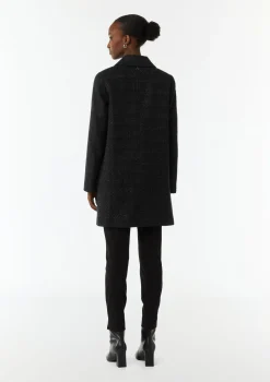 Tweed-Mantel mit schimmerndem Garn