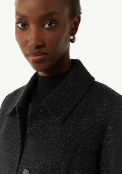 Tweed-Mantel mit schimmerndem Garn