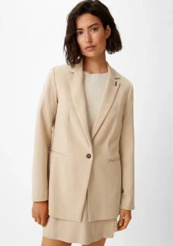 Twill-Blazer mit Logo-Detail