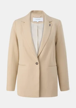 Twill-Blazer mit Logo-Detail