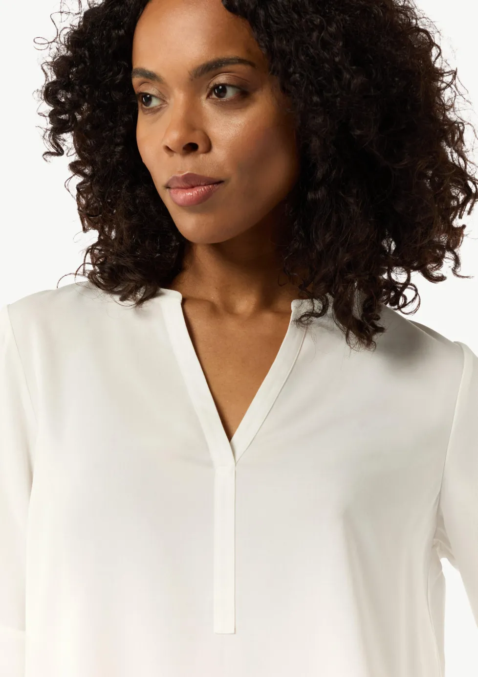 Twill-Bluse im Relaxed Fit mit Tunika-Ausschnitt
