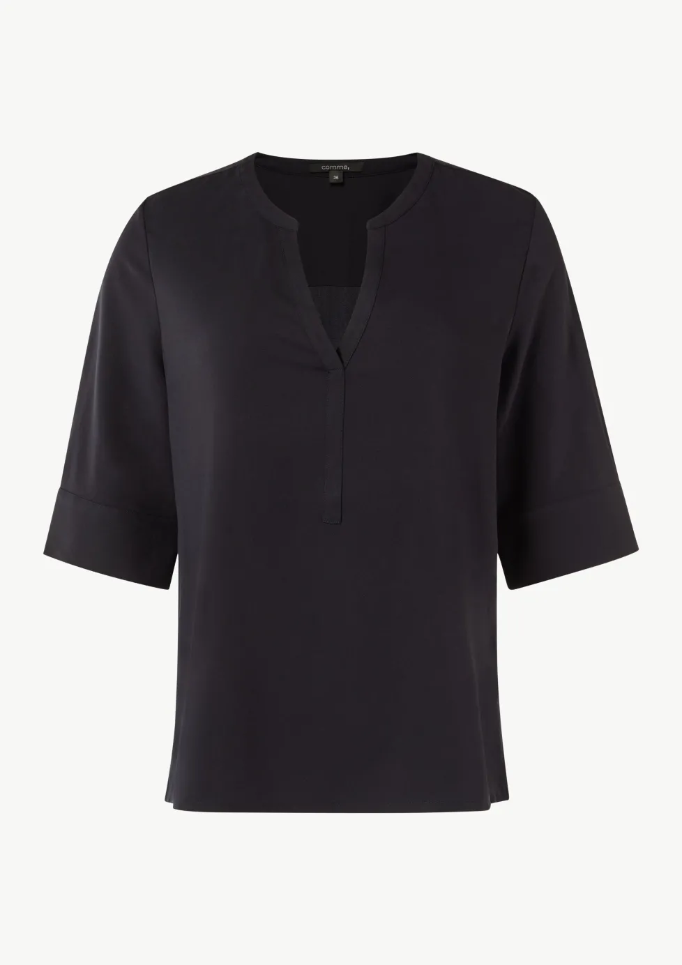 Twill-Bluse im Relaxed Fit mit Tunika-Ausschnitt