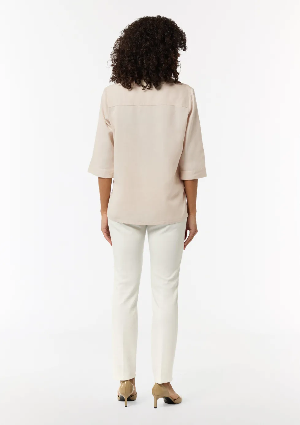 Twill-Bluse im Relaxed Fit mit Tunika-Ausschnitt