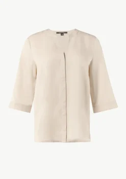 Twill-Bluse im Relaxed Fit mit Tunika-Ausschnitt