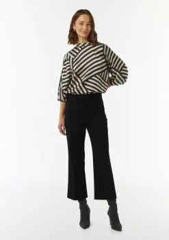 Verkürzte Flared-Leg-Hose aus Baumwollstretch