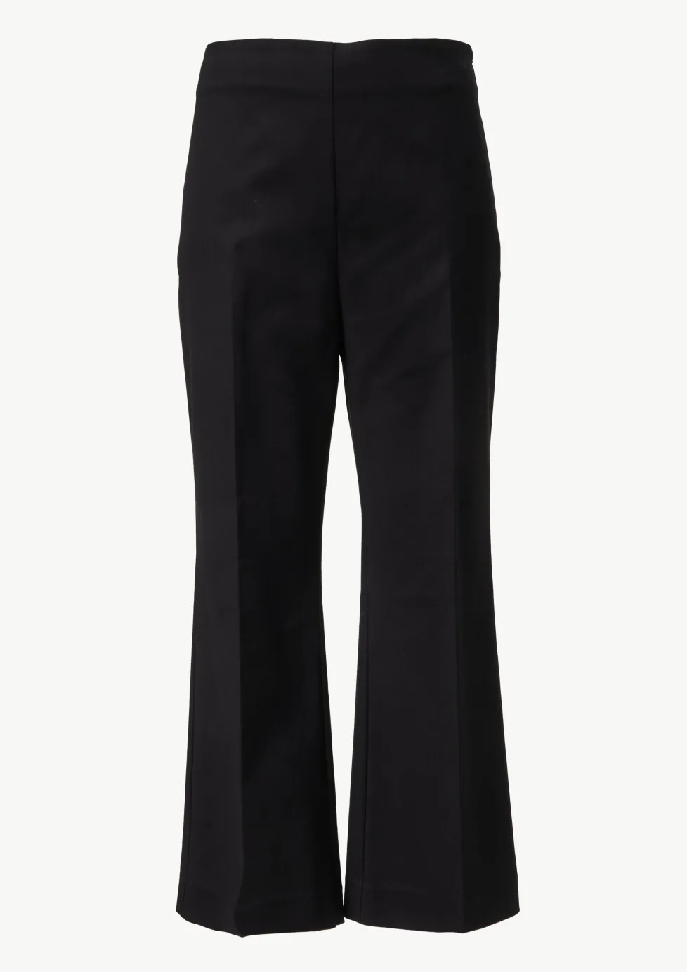 Verkürzte Flared-Leg-Hose aus Baumwollstretch