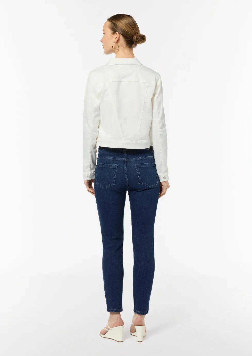 Verkürzte Jeansjacke aus Baumwollmix