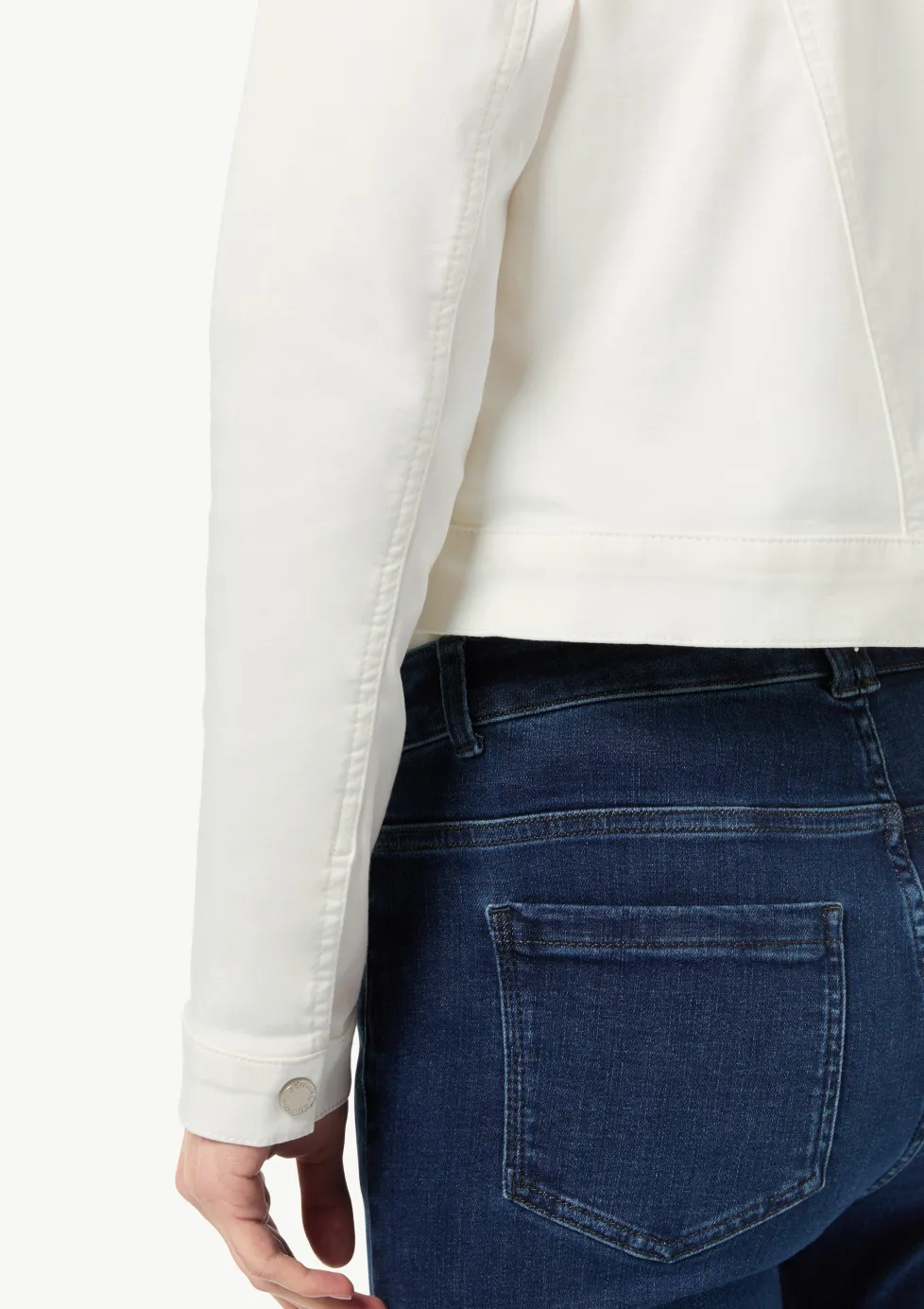 Verkürzte Jeansjacke aus Baumwollmix