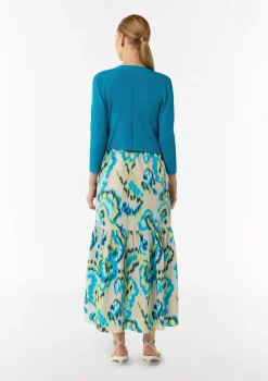 Verkürzte Strickjacke aus Viskosemix