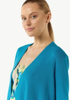 Verkürzte Strickjacke aus Viskosemix