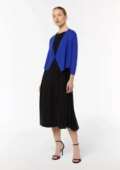 Verkürzte Strickjacke mit Pointelle-Details am Rücken